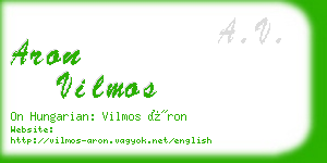 aron vilmos business card